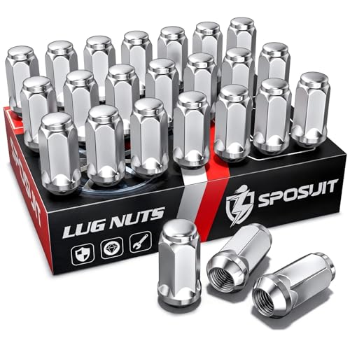Sposuit M14x15 Lug Nuts Replacement for Jeep Chevrolet Ford GMC Closed End Chrome Lug Nut24 Pcs - Image 1