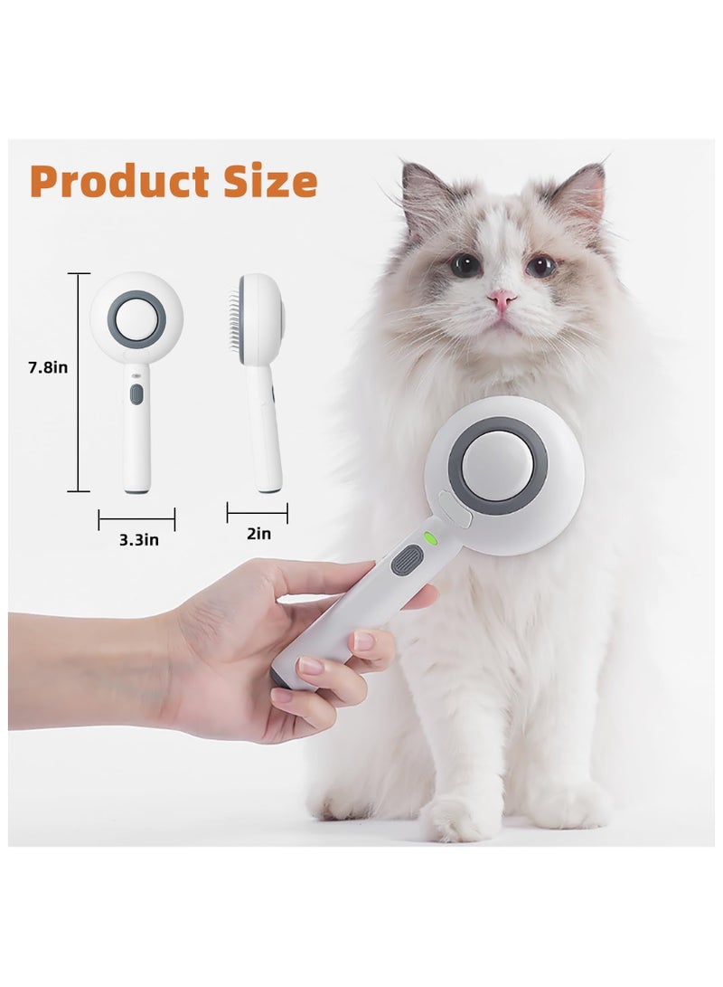 SYOSI Cat Steam Brush, 3 in 1 Pet Steam Brush with Release Button and Water Tank, Steam Brush for Cats Dogs,Removes Static Flying Hair, Cat Steam Brush for Shedding, Pet Hair Removal Tool for Travel - Image 2