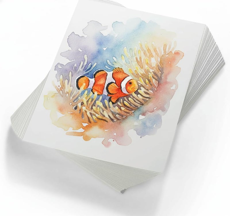 ASHBY 200 Sheets (9"x12") - Premium Watercolor Paper - 220 GSM - Loose White Sheets - Ideal for Water Coloring, Sketching, Drawing, Craft, Art & Mixed Media. Bulk Pack of Paint Paper - Image 2