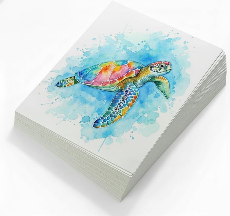 ASHBY 200 Sheets (9"x12") - Premium Watercolor Paper - 220 GSM - Loose White Sheets - Ideal for Water Coloring, Sketching, Drawing, Craft, Art & Mixed Media. Bulk Pack of Paint Paper - Image 1