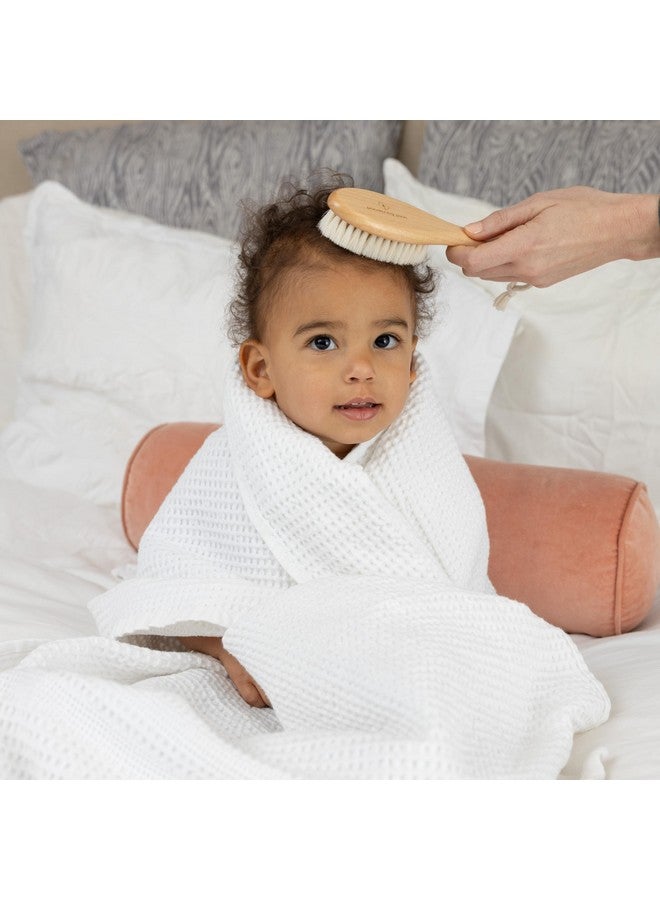 Pondering Pine Natural Baby Hair Brush Set - Wooden Brushes And Comb With Boho Travel Bag For Girl Or Boy - Soft Goat Hair Brush For Cradle Cap, Bamboo Toddler Hair Brush, Newborn Hairbrush For Scalp Grooming - Image 3