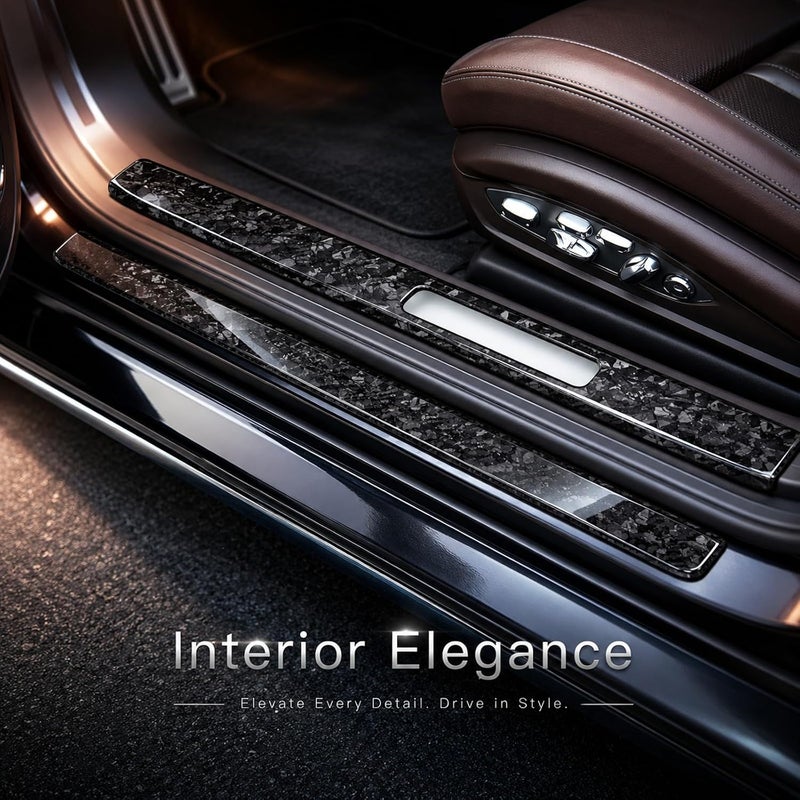 Interior Door Sill Covers, Forged Carbon Fiber, 2pcs for 718 911 LHD - Lightweight Durable Material, Scratch Protection, Easy Stick - On Installation - Image 3