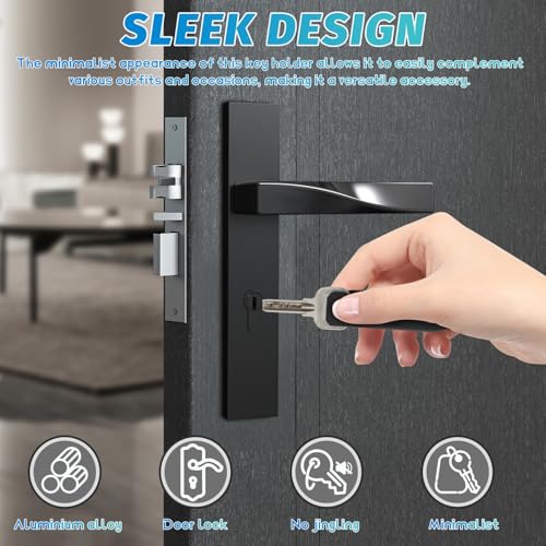 PACKOVE Key Organizer Compact, Metal Key Holder for Keychain, Minimalist Portable Keys Storage, Folding Keyring Case for Men Keychain Secures, Black, 9 x 2 x 2 cm - Image 4