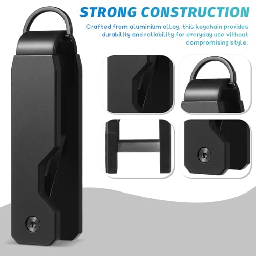 PACKOVE Key Organizer Compact, Metal Key Holder for Keychain, Minimalist Portable Keys Storage, Folding Keyring Case for Men Keychain Secures, Black, 9 x 2 x 2 cm - Image 3