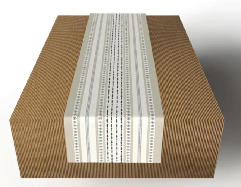 مفرش طاولة أو سرير مزخرف من آرت مود هوم، 140 × 35 سم، قطن، تصميم أنيق لغرفة المعيشة أو المناسبات - مخمل - ديونز