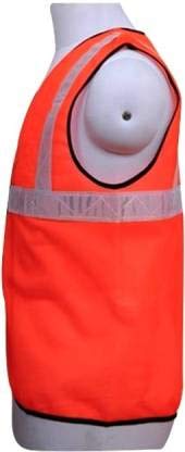 Ladwa 2 Pcs Reflective PVC Stripes Safety Jacket For Road Safety Work Wear For Men Women (Orange, Set of 2) - Image 4