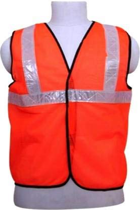 Ladwa 2 Pcs Reflective PVC Stripes Safety Jacket For Road Safety Work Wear For Men Women (Orange, Set of 2) - Image 3