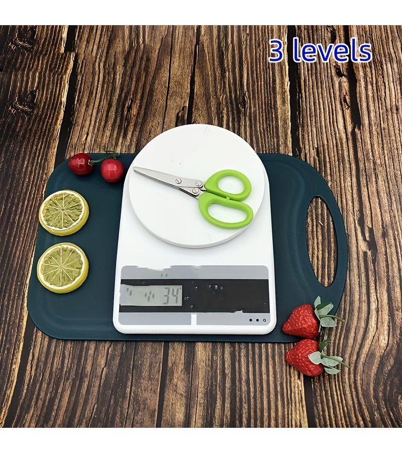 1pc 3 Layer Stainless Steel Kitchen Scissors Multifunctional Onion Vanilla Chopper For Barbecue And Indoor Use With Protective Cover Built In Cleaner Durable - Image 3