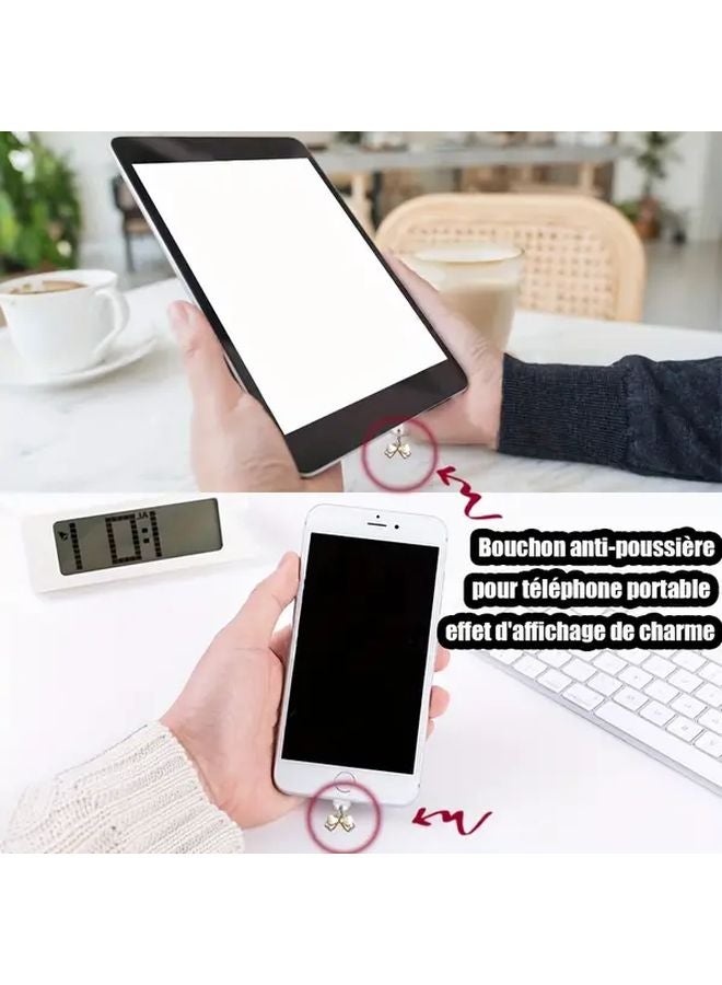 Elegant Iron Tower Zirconia Phone Dust Cover For Type C Charging Port With Keychain Crystal Design Durable Stylish Phone Accessory Perfect Gift - Image 5