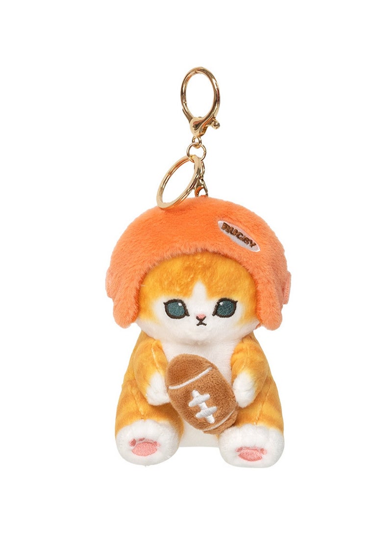 10cm Football Cat Pendant Keychain Plush Doll Mofusand Cat Character Backpack Accessories Cartoon Accessories Doll Gift  - Image 1