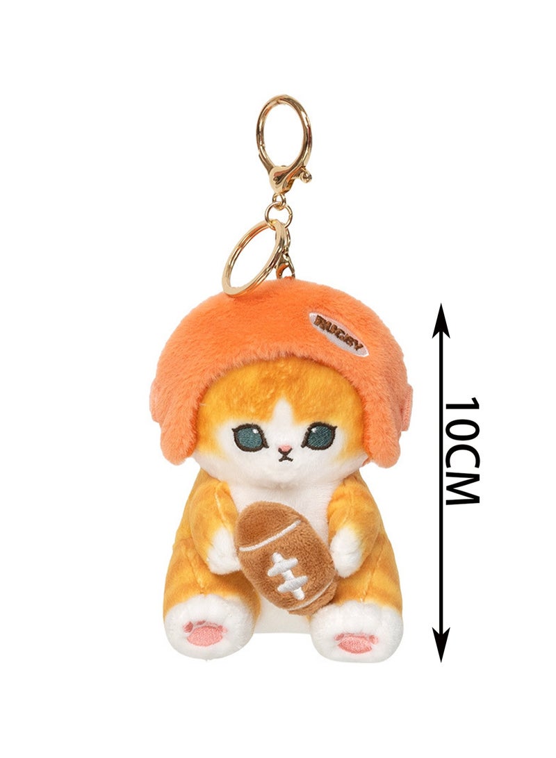 10cm Football Cat Pendant Keychain Plush Doll Mofusand Cat Character Backpack Accessories Cartoon Accessories Doll Gift  - Image 2