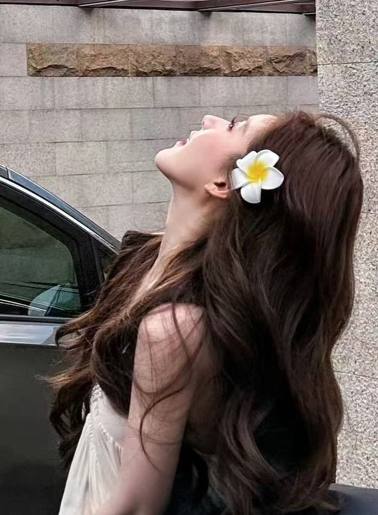 بي جي إم 2 قطع مشبك شعر نسائي على شكل زهرة البلوميريا للشعر الأنيق اليومي, مناسبة لتثبيت خصلات الشعر الصغيرة.  - Image 4