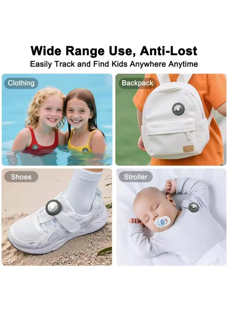 Compatible with Airtags Holder Kids Hidden,Silicone Case for AirTags with Invisible Pins, Anti Lost and Safety Pins Hidden Inside Clothes.Shoes.Backpack and Stroller for Children Elderly (Red) - Image 3