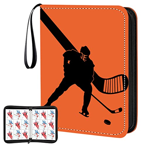 BINBE Hockey Card Binder9Pocket Hockey Trading Card Binder with 900 Card Sleeves Refillable Cards Album Case for Cards Collection Baseball Football Hockey Basketball Sports Cards Hockey - Image 1