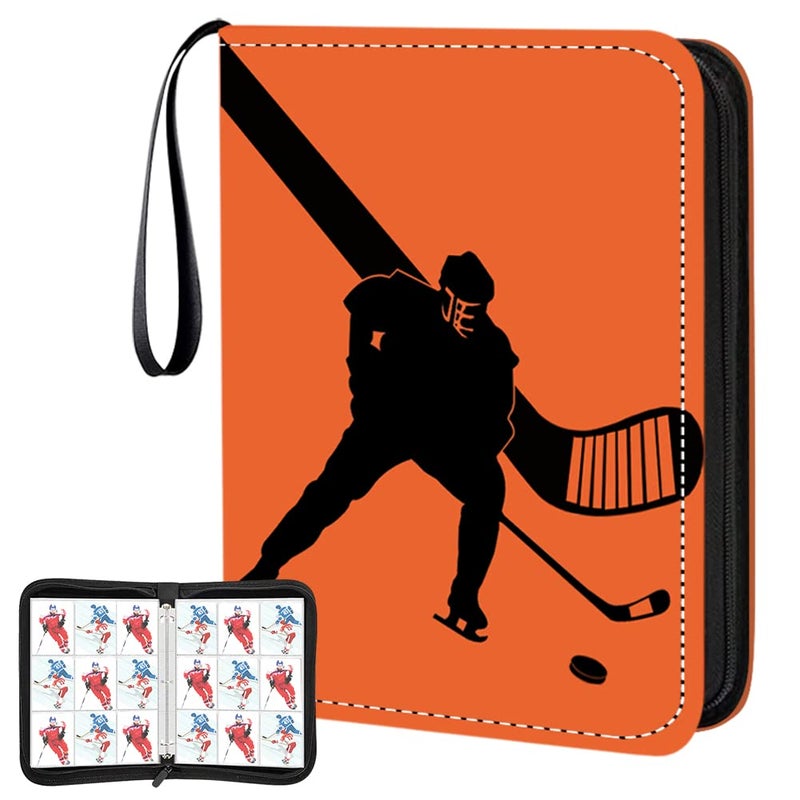 BINBE Hockey Card Binder9Pocket Hockey Trading Card Binder with 900 Card Sleeves Refillable Cards Album Case for Cards Collection Baseball Football Hockey Basketball Sports Cards Hockey - Image 2