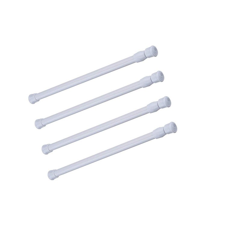 qinsou Tension Rods, 4 Pack Adjustable Spring Steel Cupboard Bars Tension Curtain Rod 9.8-15.7 Inches Shower Rod Closet Rod Tensions Rod Extendable Width  - Image 1