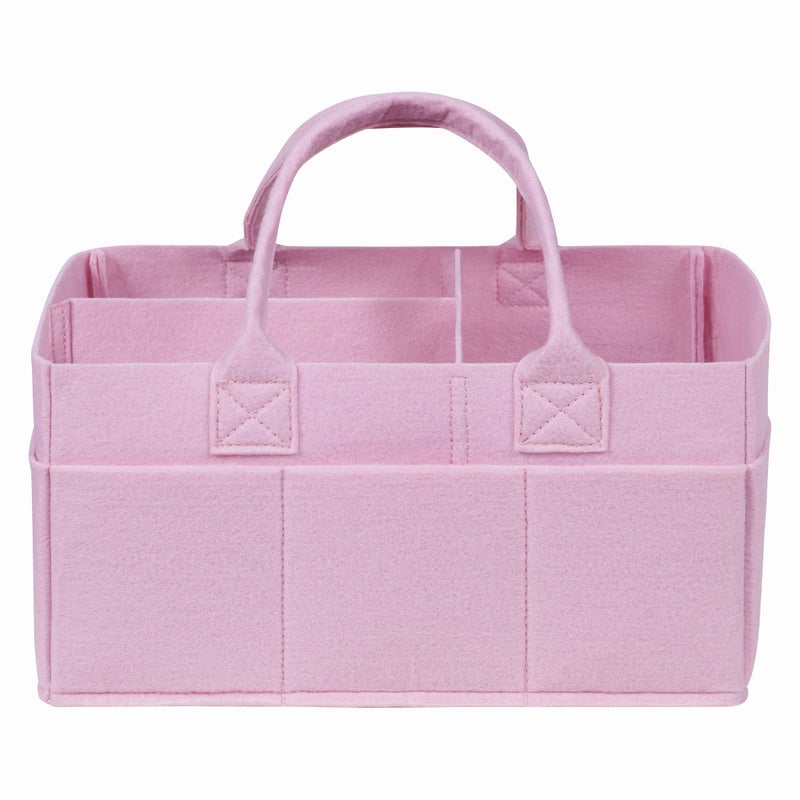 Sammy & Lou Sammy  Lou Diaper Caddy Organizer  Collapsible Tote Bag with Handles  Organizer for Diapers Wipes  Baby Changing Supplies  Felt Storage Organizing Bin for Car Desk Nursery Pink 