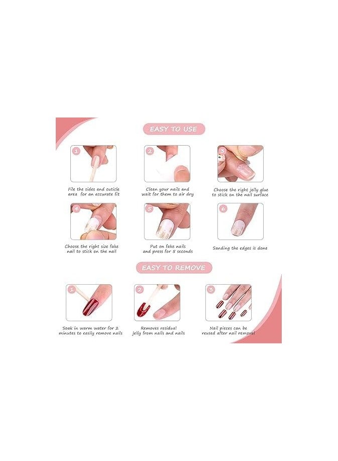 L A COLOR - 12 قطعة من أظافر الضغط متوسطة الطول، مثالية للحفلات مع ورقة واحدة مزدوجة الوجه - رقم 5 - Image 4