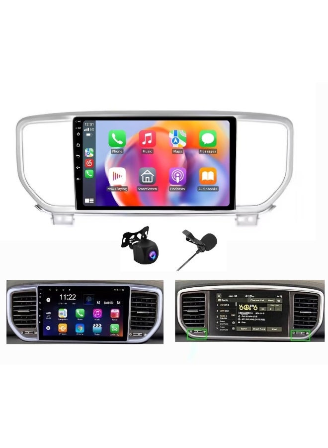 Vierex Car Stereo Screen For Kia Sportage Android 2018 2019 2020 2021 2022 With Apple Carplay Android Auto Wireless WiFi DSP FM AM BT AHD Camera Included Fast Interface 8GB RAM 128GB ROM 8 CORE - Image 1