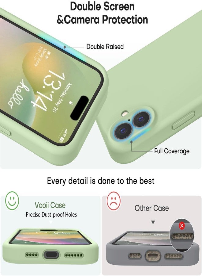 Vooii Compatible with iPhone 16 Plus Case, Liquid Silicone Upgrade [Camera Protection] [Soft Anti-Scratch Microfiber Lining] Shockproof Phone Case for iPhone 16 Plus 6.7 inch - Matcha - Image 3