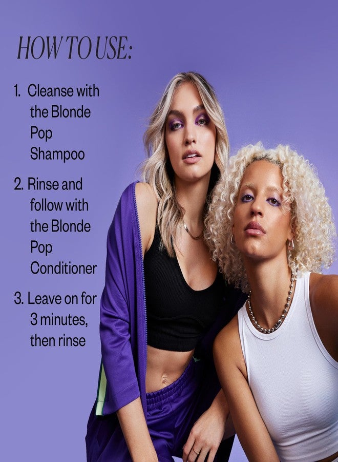 IGK BLONDE POP Purple Toning Conditioner | Brighten + Neutralize Brass | Vegan + Cruelty Free | 8 Oz - Image 5