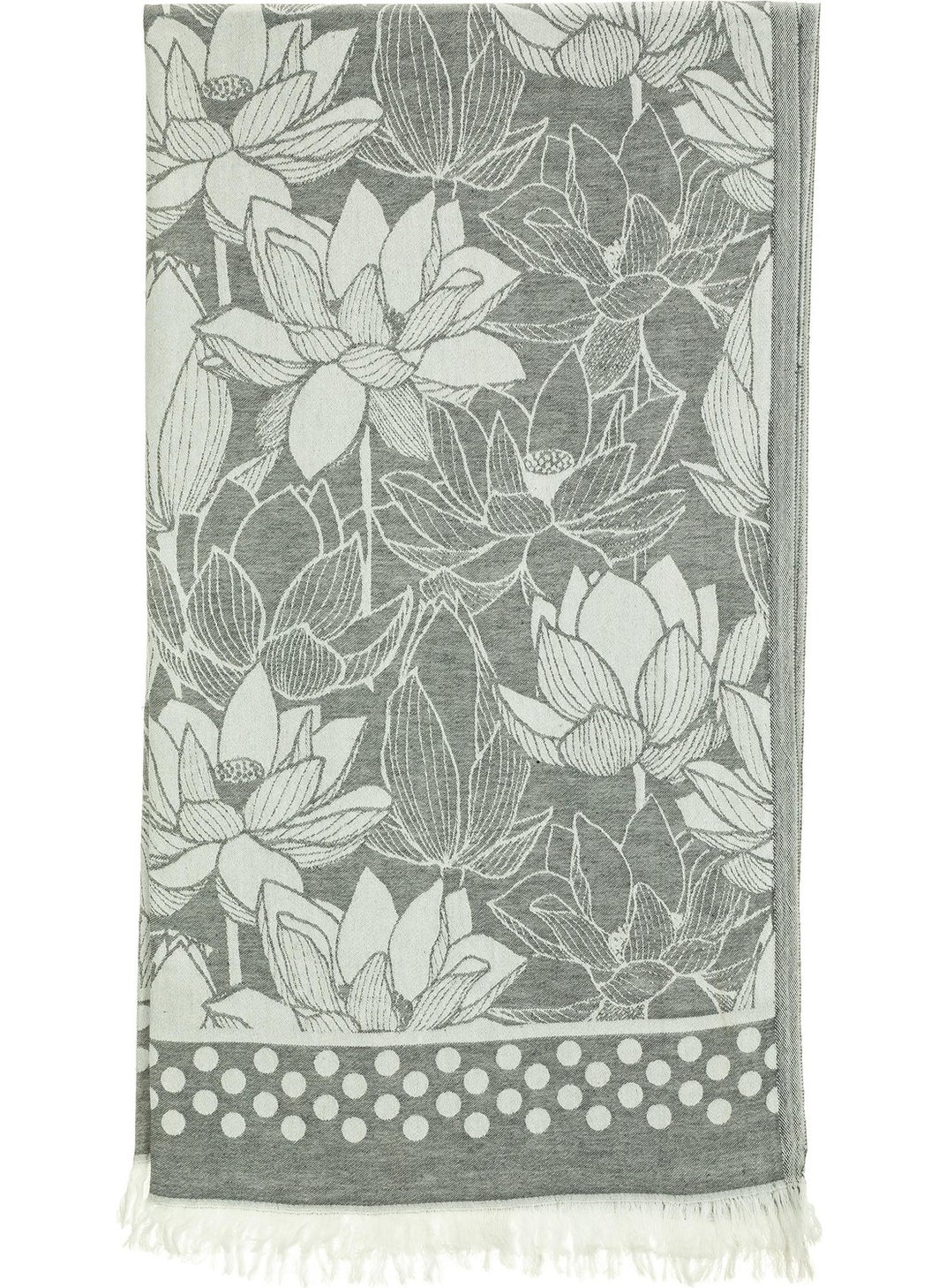 Rosa Bianca Green Lotus Pattern Jacquard Cotton Loincloth 
