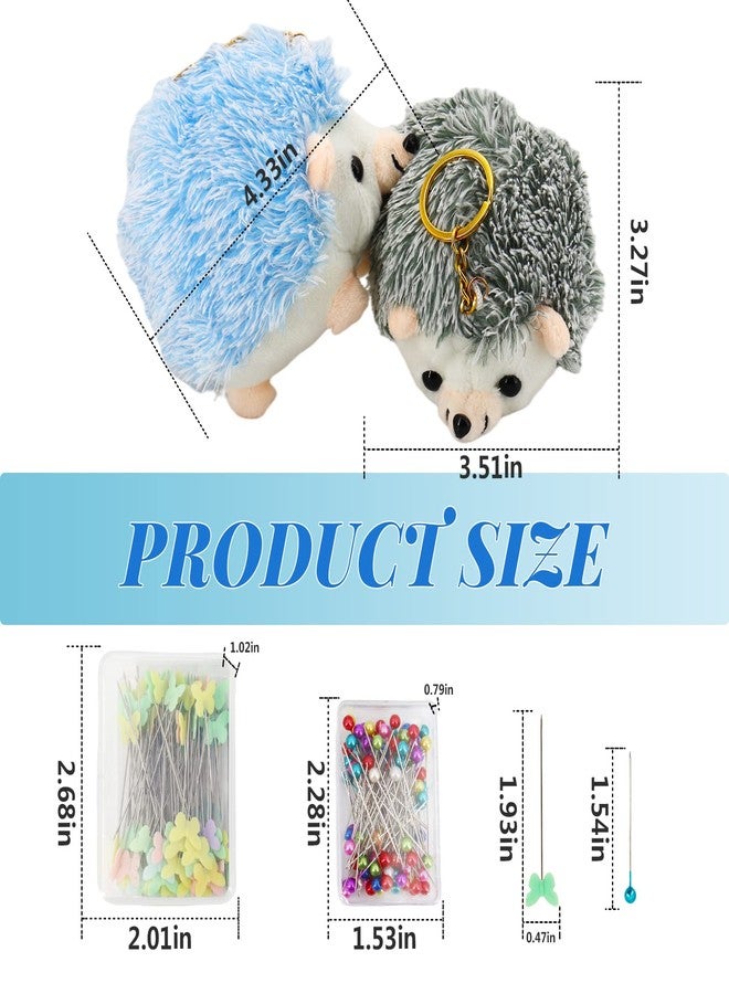 SolidGnik 2 Hedgehog Sewing Pincushion with 200 Pieces Sewing Pins Set for Sewing DIY Projects - Image 4