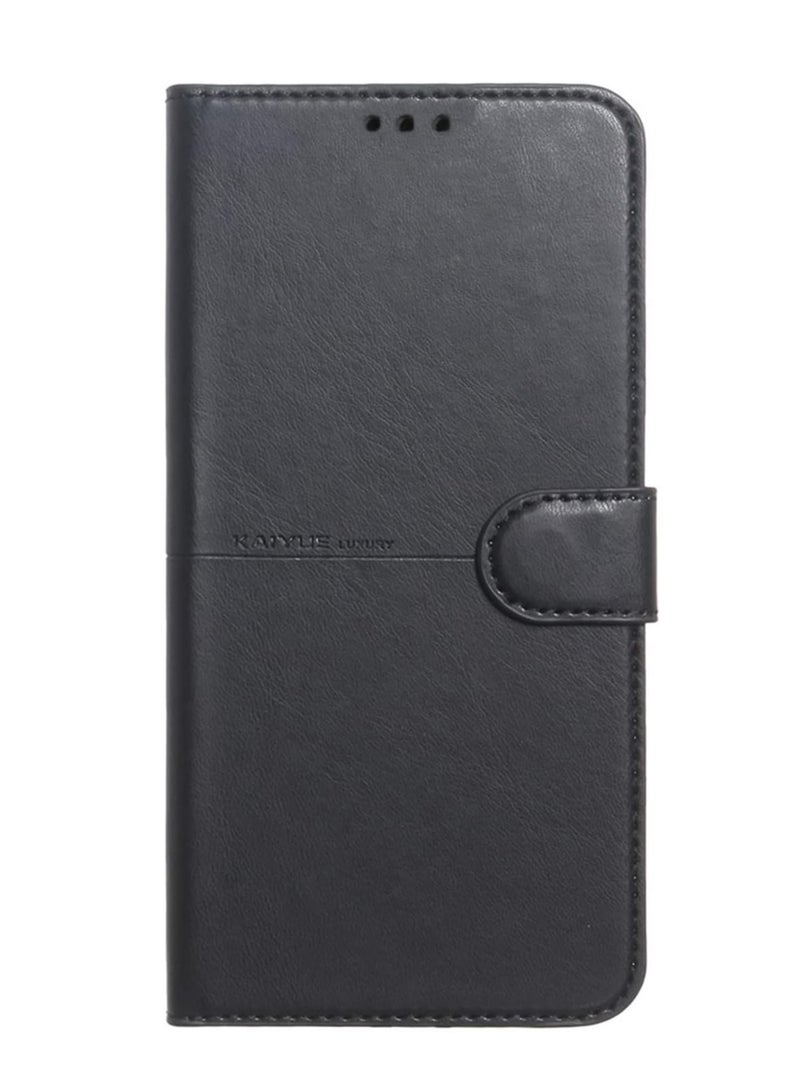 Full Protection Flip Wallet Leather Case Cover For Oppo A73/f17 (Black)