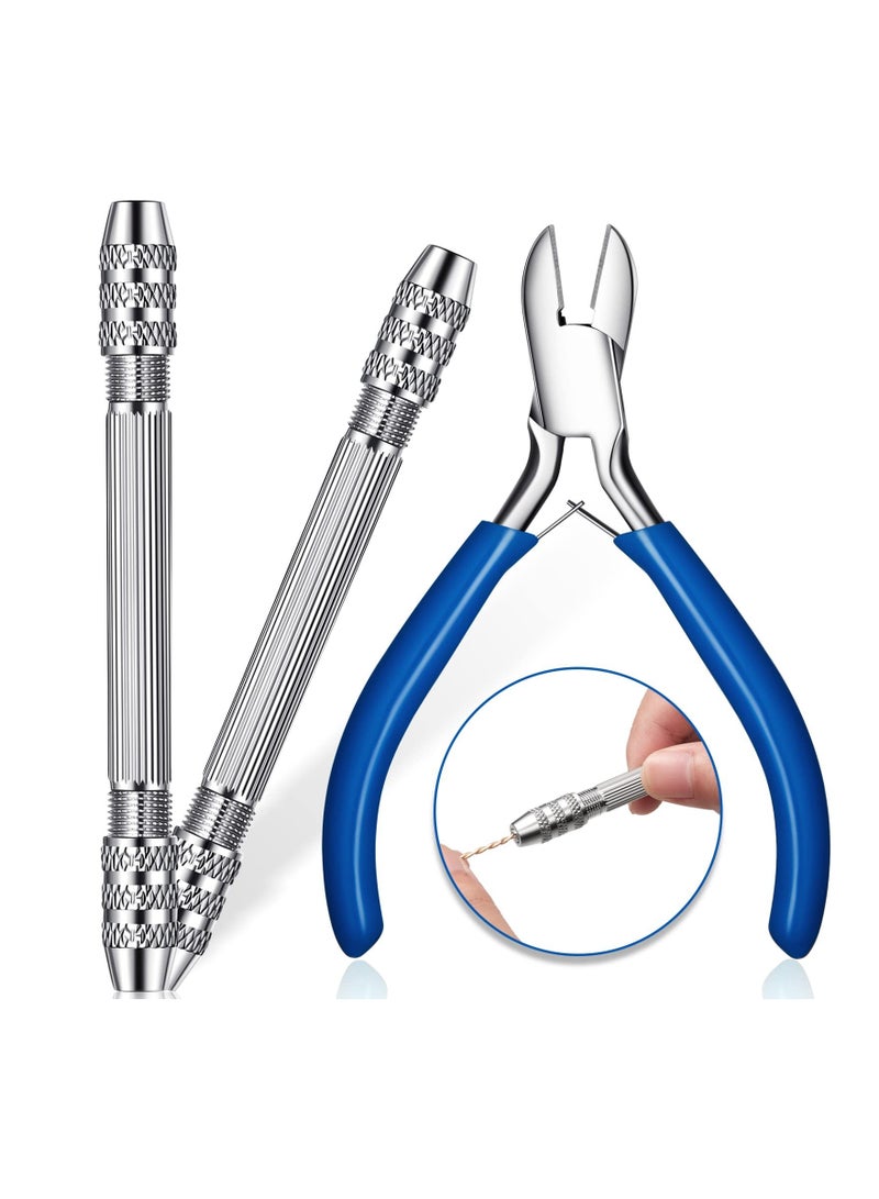 KASTWAVE Jewelry Making Tools, Includes 2 Pcs Winding Copper Wire Tool and 1 Jewelry Wire Cutter Plier, Jewelry Making Wire Wrapping Tool for Hand-Making Jewelry Wire Double Ended Twist Braid Pin Vise - Image 1