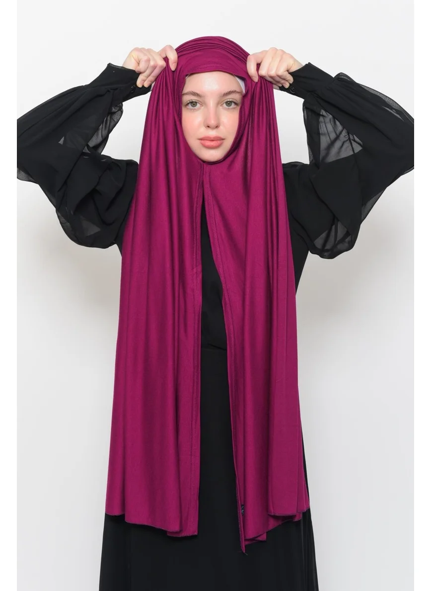 Altobeh Ready Practical Interlocking Luxury Organic Plain Combed Cotton Shawl Aligned-Dark Fuchsia