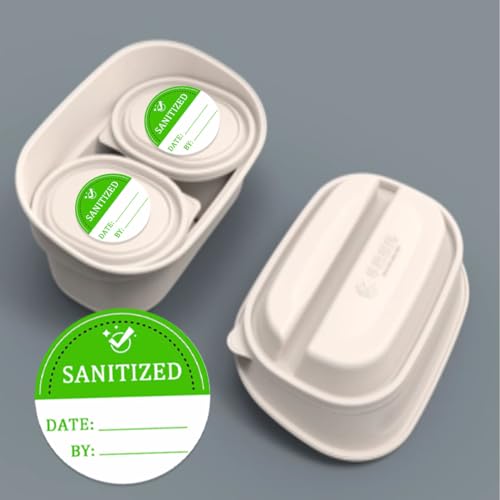 Hodmopli Sanitized Label 2 Inch Sanitized By Stickers Green Cleanliness Blank Date and By Stickers for Hospital,Car Rentals, House Rentals, Resturants(Pack-500) - Image 3