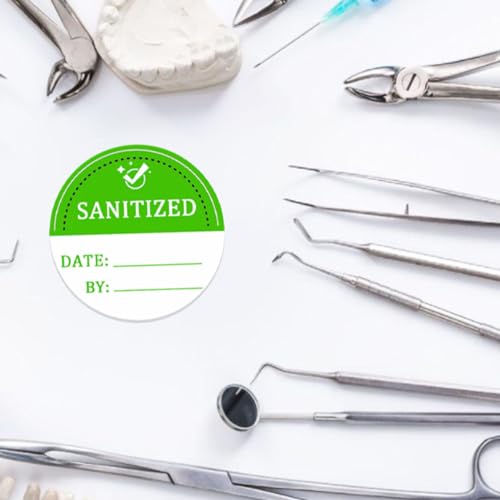 Hodmopli Sanitized Label 2 Inch Sanitized By Stickers Green Cleanliness Blank Date and By Stickers for Hospital,Car Rentals, House Rentals, Resturants(Pack-500) - Image 4