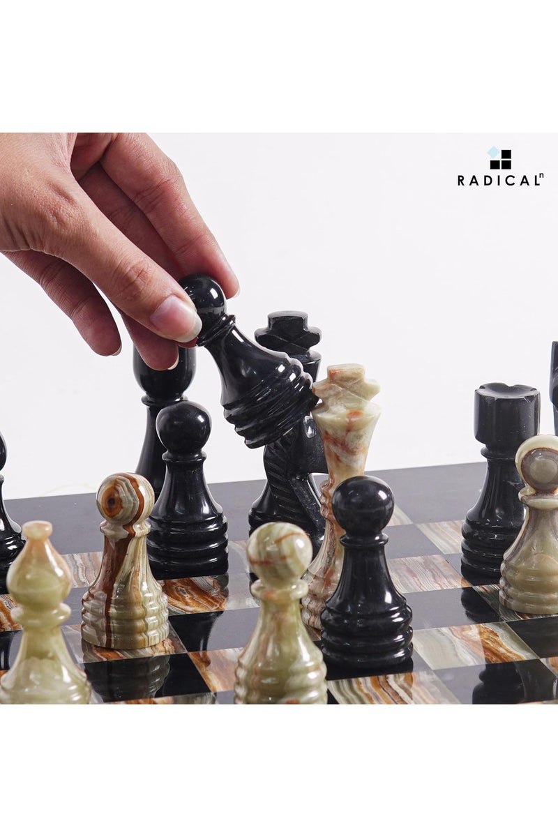 RADICALn Marble Chess Pieces Black & Multi Green 3.5 Inch King Figures Handmade 32 Chess Figures - Suitable for 16-20 Inch Chess Game - Board Games - Image 3