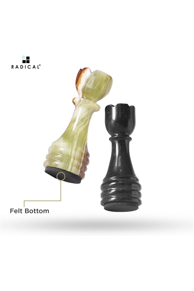 RADICALn Marble Chess Pieces Black & Multi Green 3.5 Inch King Figures Handmade 32 Chess Figures - Suitable for 16-20 Inch Chess Game - Board Games - Image 4