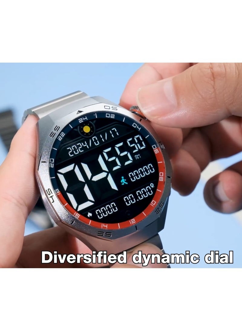 Modio MR-71 Smart Watch with Premium Analog-Digital Hybrid Design – Dual Strap Option for Custom Style – Includes Charging Cable – Sleek Black Finish – Designed for Men – Fitness Tracking, Notifications, Long Battery Life, and Smart Connectivity - Image 4