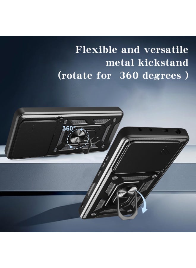 General Compatible with Honor 400 Lite Magnetic Bracket [PC+TPU] 2 in 1 Slide Lens Kickstand  - Image 3