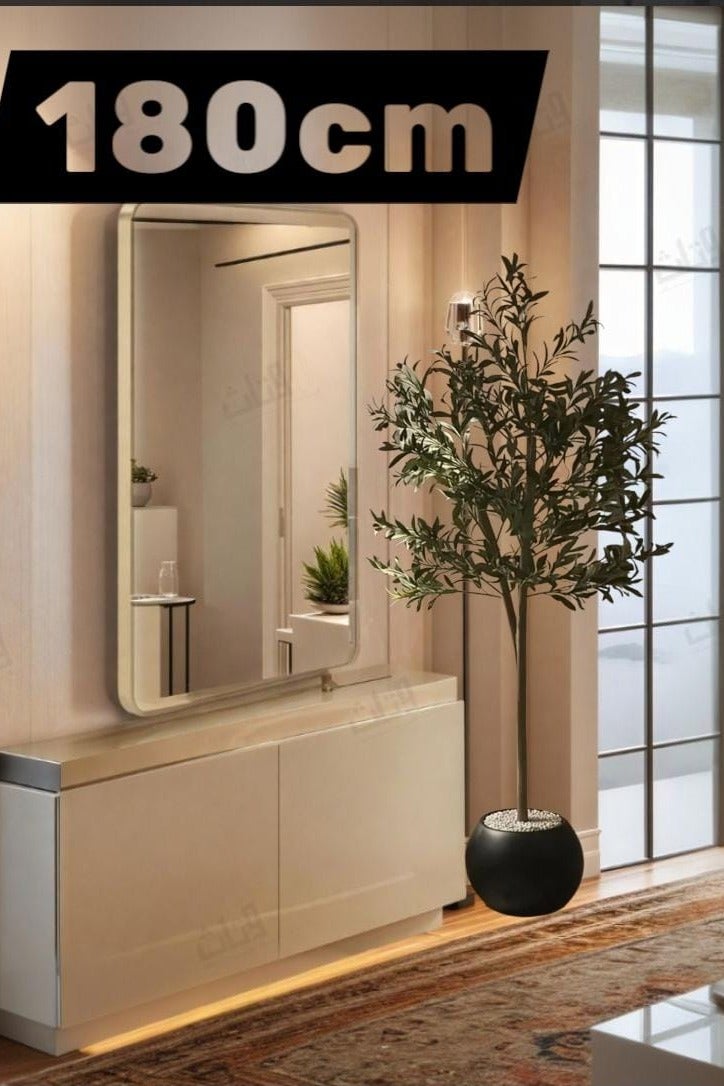 AL KHALDIYA Fruitful olive tree with a large black pot with an attractive design, make your home more elegant, 180 cm  - Image 3