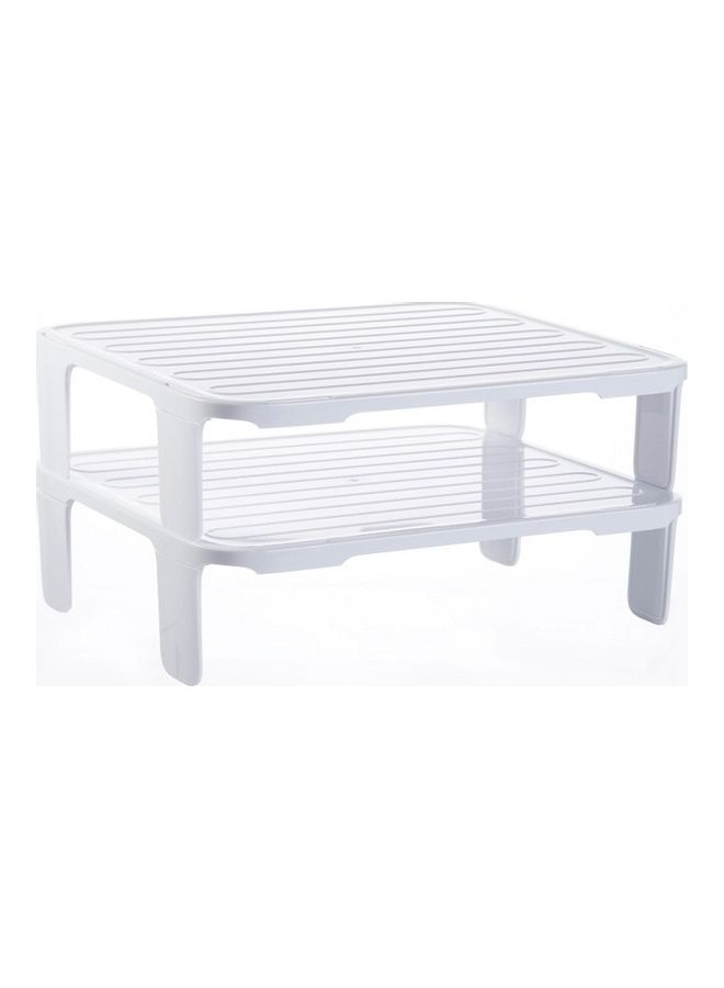 Loquat Stackable Refrigerator Tiered Shelf White - Image 1