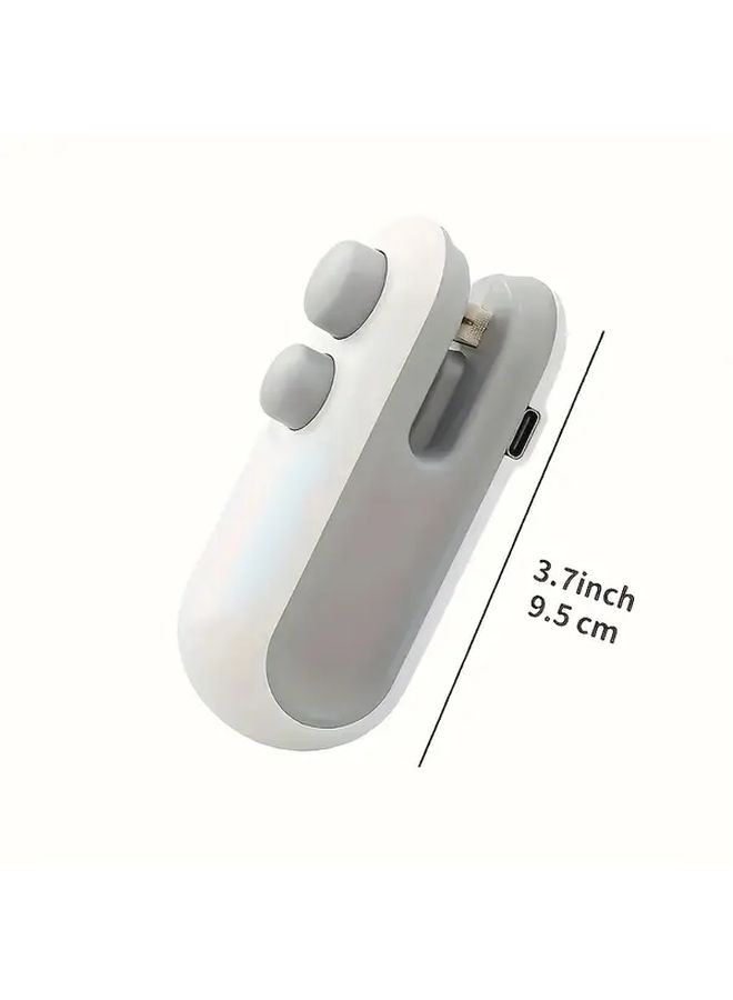 USB قابلة لإعادة الشحن محمولة ختم وجبة خفيفة محمولة أقرب حقيبة أبيض ضغط مغناطيسي - Image 3