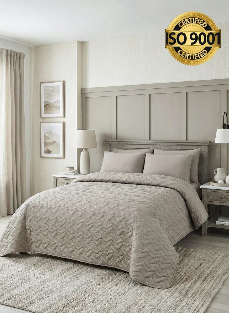 سيد المنسوجات المنزلية مفرش المضغوط مزدوج من مايكروفايبر، يناسب سرير بحجم 200 × 200 سم، 4 قطع، سلسلة إلميرا