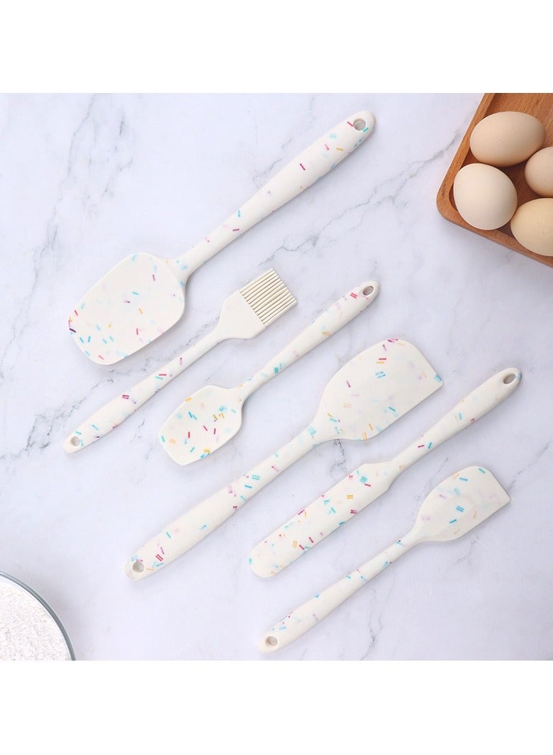 ميكسد سيليكون ملعقة مجموعة ، مجموعة 6 قطعة مقاومة للحرارة المضادة للانزلاق ملعقة ، ملعقة سيليكون الغذاء الصف الخبز والطبخ - Image 2