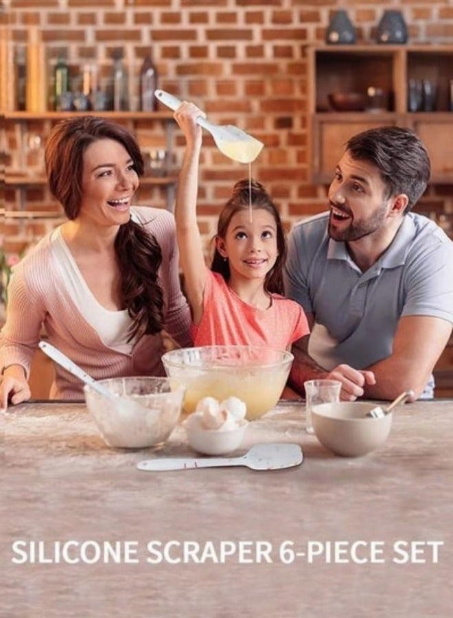ميكسد سيليكون ملعقة مجموعة ، مجموعة 6 قطعة مقاومة للحرارة المضادة للانزلاق ملعقة ، ملعقة سيليكون الغذاء الصف الخبز والطبخ - Image 4