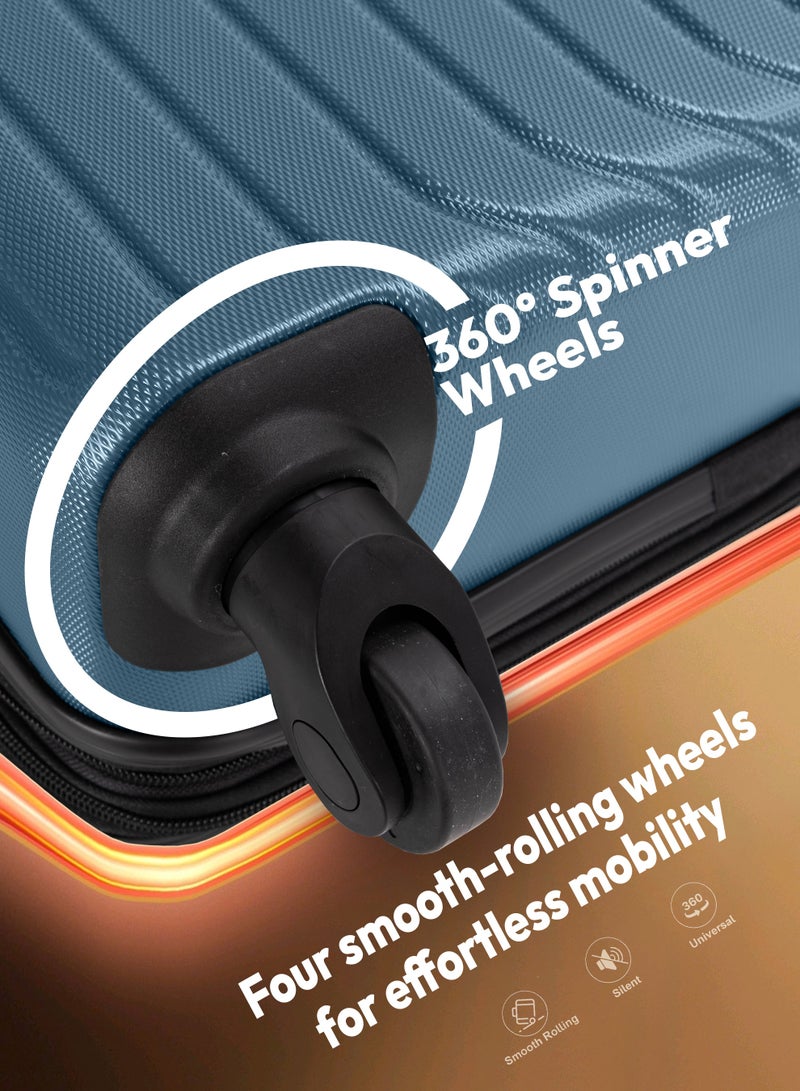 ستارجولد مجموعة أمتعة من 4 قطع، حقيبة سفر صلبة من مادة ABS مع سحاب قابل للتمدد، وعجلات دوارة 360 درجة، وقفل رقمي، وحقيبة سفر خفيفة الوزن بعجلات - Image 3