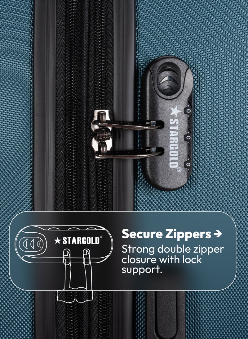 ستارجولد مجموعة أمتعة من 4 قطع، حقيبة سفر صلبة من مادة ABS مع سحاب قابل للتمدد، وعجلات دوارة 360 درجة، وقفل رقمي، وحقيبة سفر خفيفة الوزن بعجلات - Image 4