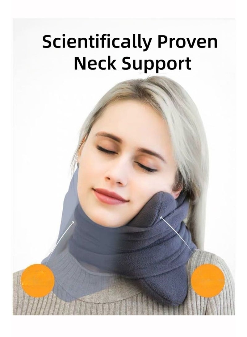 TAYYIB NOOR Scientifically Proven Travel Neck Pillow, Lightweight, Machine Washable & Breathable Internal Lateral Bands Hold Neck in Neutral Position, Neck Support Pillow for Airplane, Car, Train, Bus and Office Use - Image 2