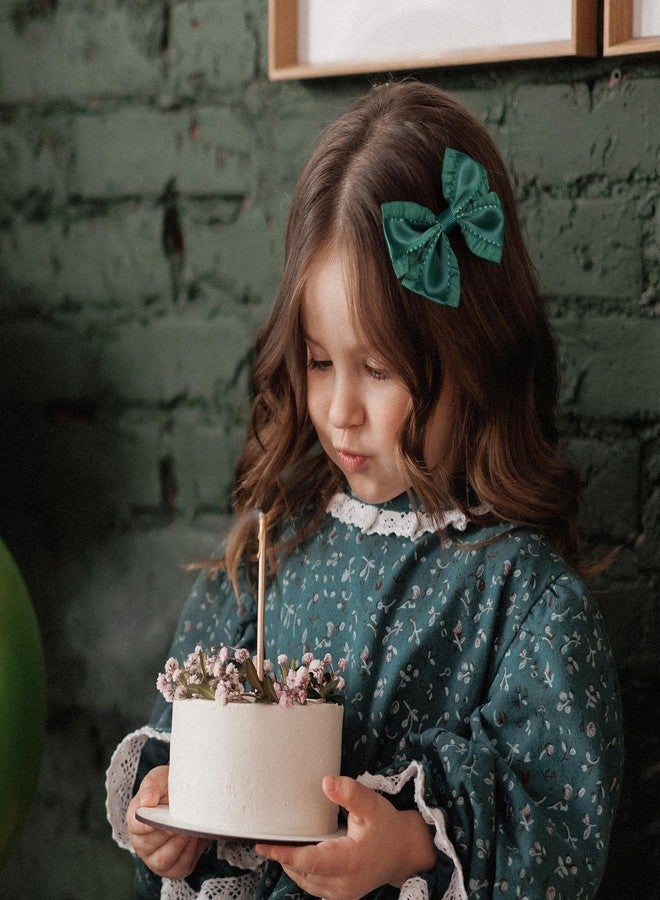 ميروكش مشابك شعر على شكل فيونكة من شريط أخضر داكن مكشكش، 3 بوصات، للأطفال الصغار والرضع والمراهقات، لتزيين فساتين حفلات الكريسماس، إكسسوارات تزيين، دبابيس شعر على شكل تمساح لطيف، هدية مثالية للأطفال في عيد الميلاد - Image 3