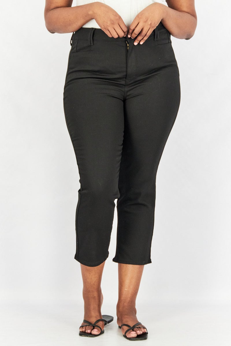 NYDJ Women Regular Fit Solid Stretchable Pants, Black - Image 1