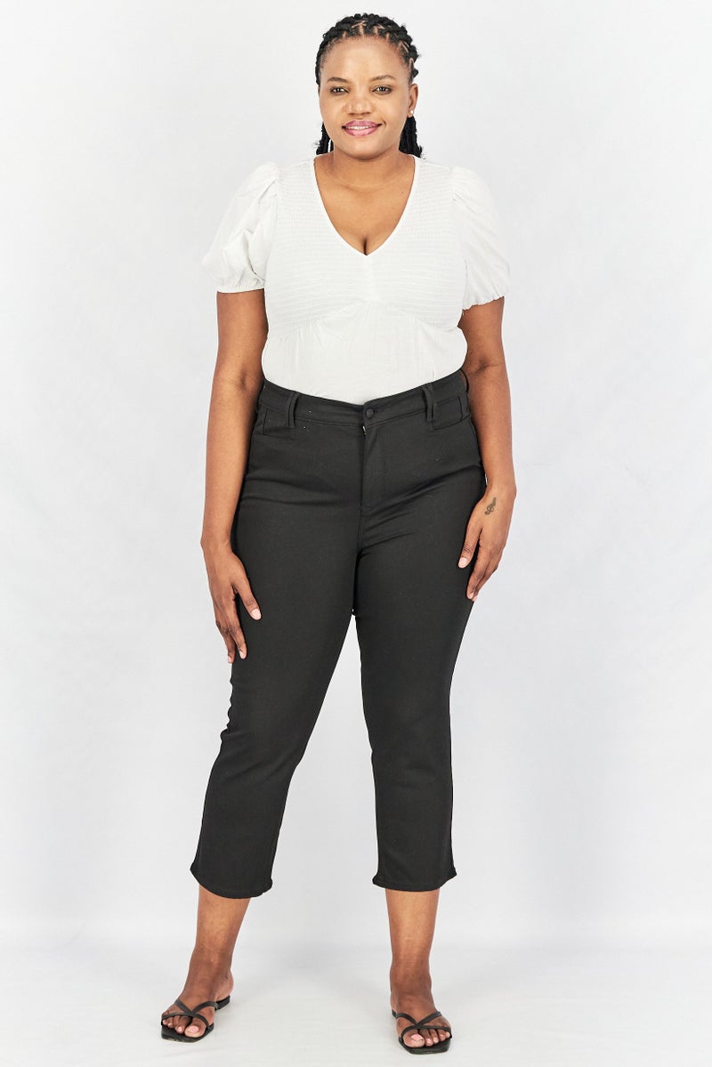 NYDJ Women Regular Fit Solid Stretchable Pants, Black - Image 3