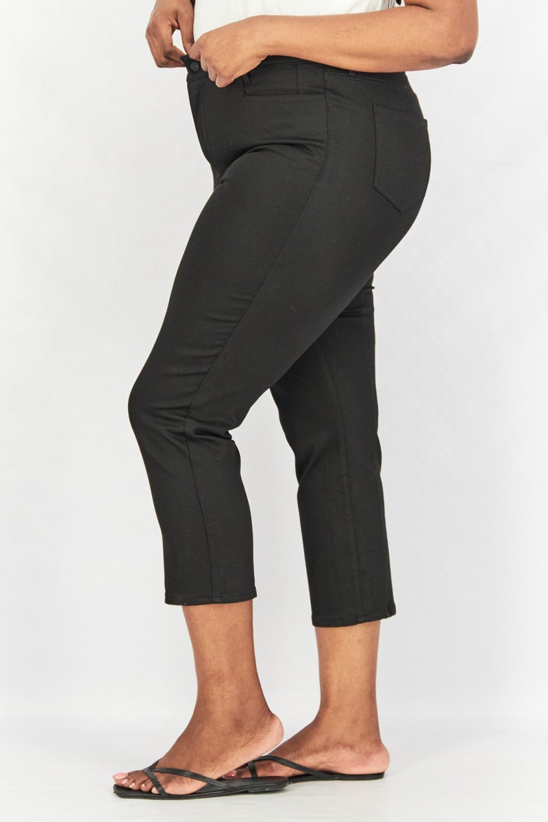 NYDJ Women Regular Fit Solid Stretchable Pants, Black - Image 2