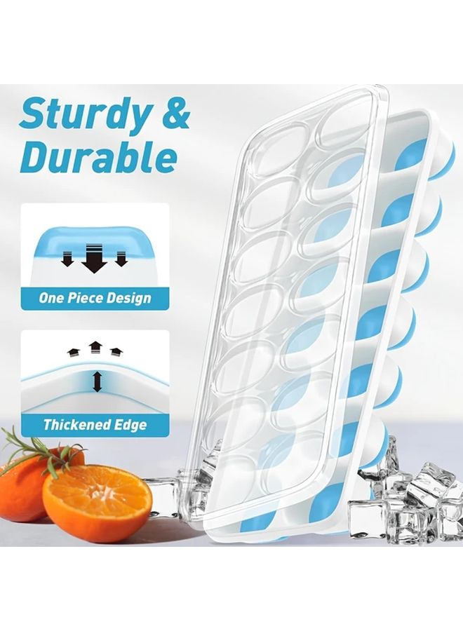 Stackable Silicone Ice Cube Trays Set Of 4 With Lids In Mixed Colors BPA Free Easy Release Spill Proof - Image 5